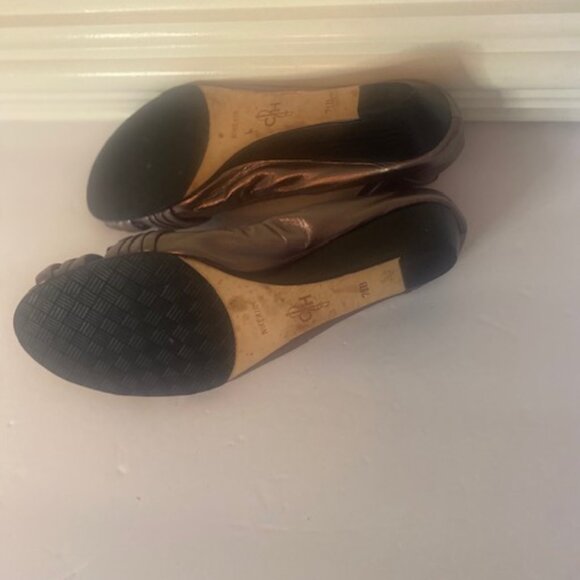 COLE HAAN Collaboration w Nike Air Pewter Wedge pee toe women's shoes, size 7.5B - Picture 7 of 9